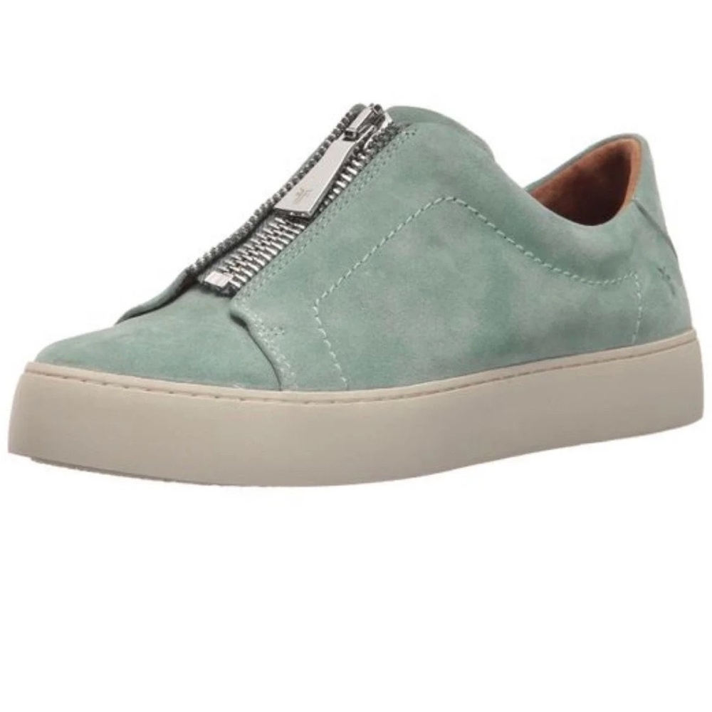 Frye Lena Mint agree Suede Leather Low Top Zip